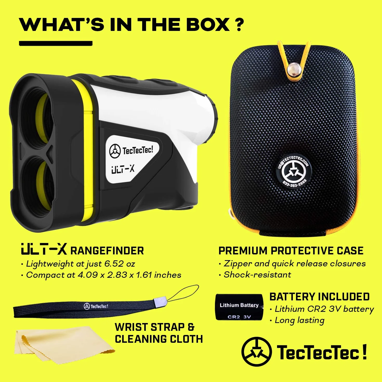 TecTecTec! Télémètre Golf Haute Précision avec Inclinaison, Scan et Distance au Drapeau