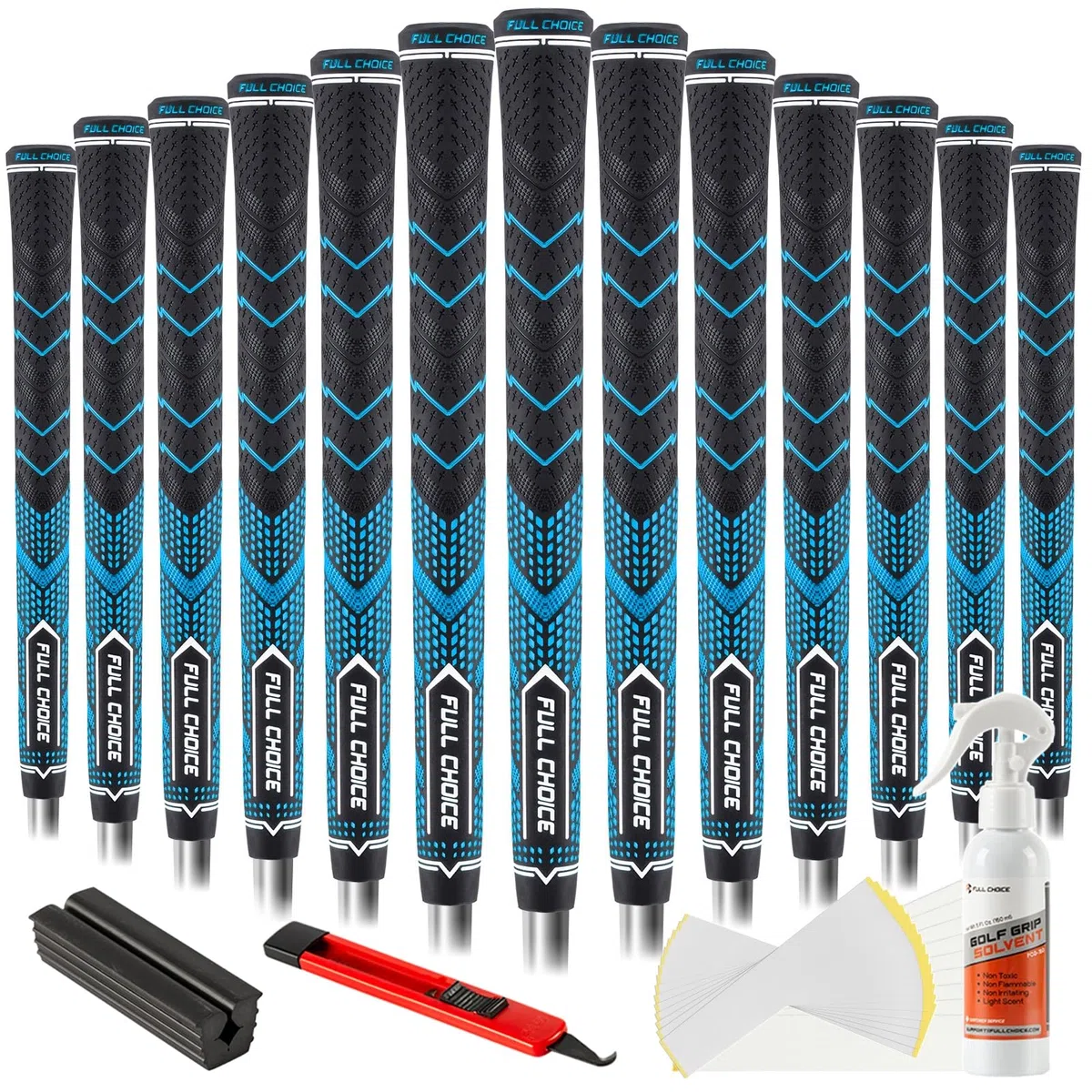 Lot de 13 poignées de golf en caoutchouc, haute traction, antidérapantes, texture avancée, choisissez parmi 13 poignées ou 13 poignées avec kit de regripping, taille standard/moyenne/jumbo