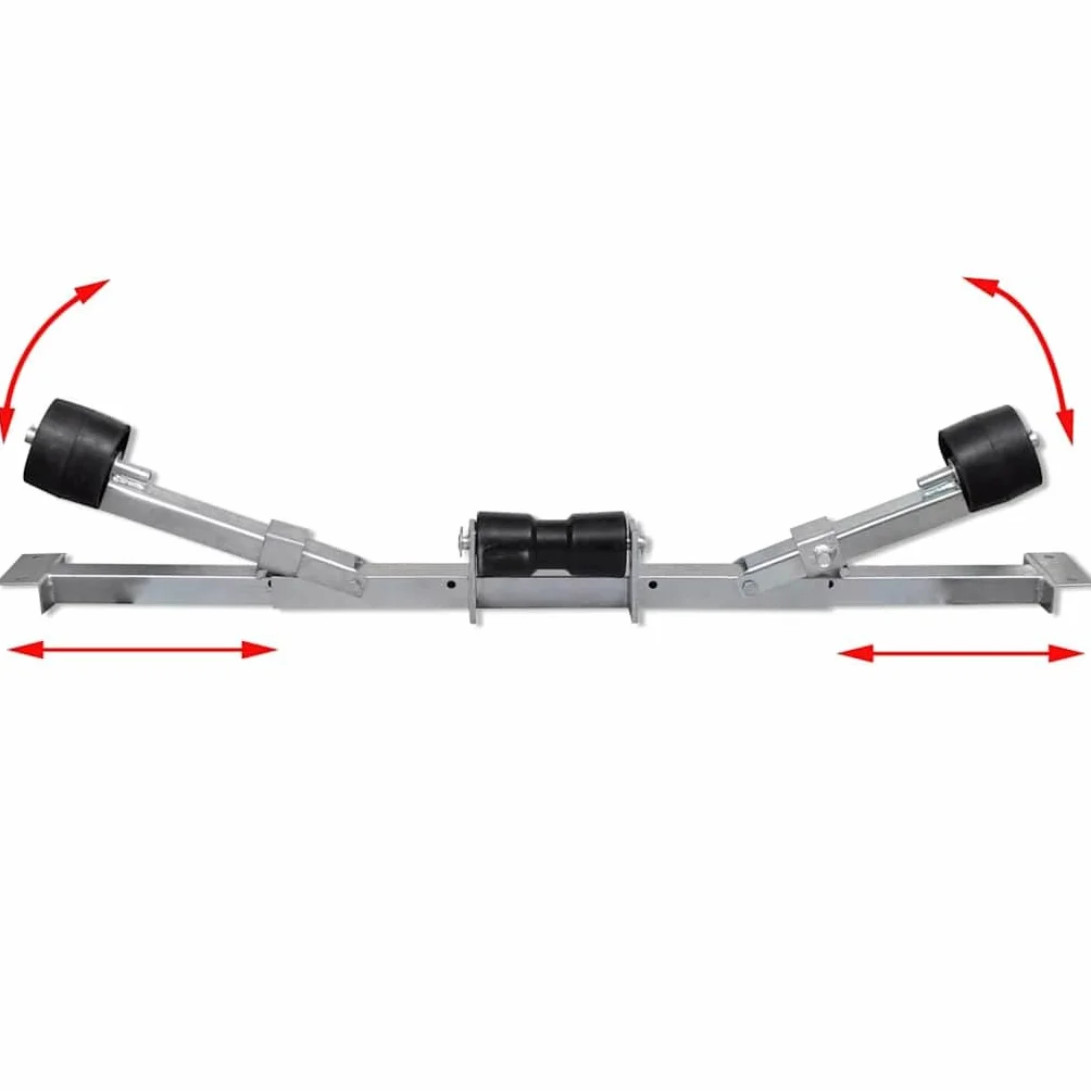 vidaXL Support Fond Rémorque Porte-bateau Rouleaux de Quille Auto Voiture