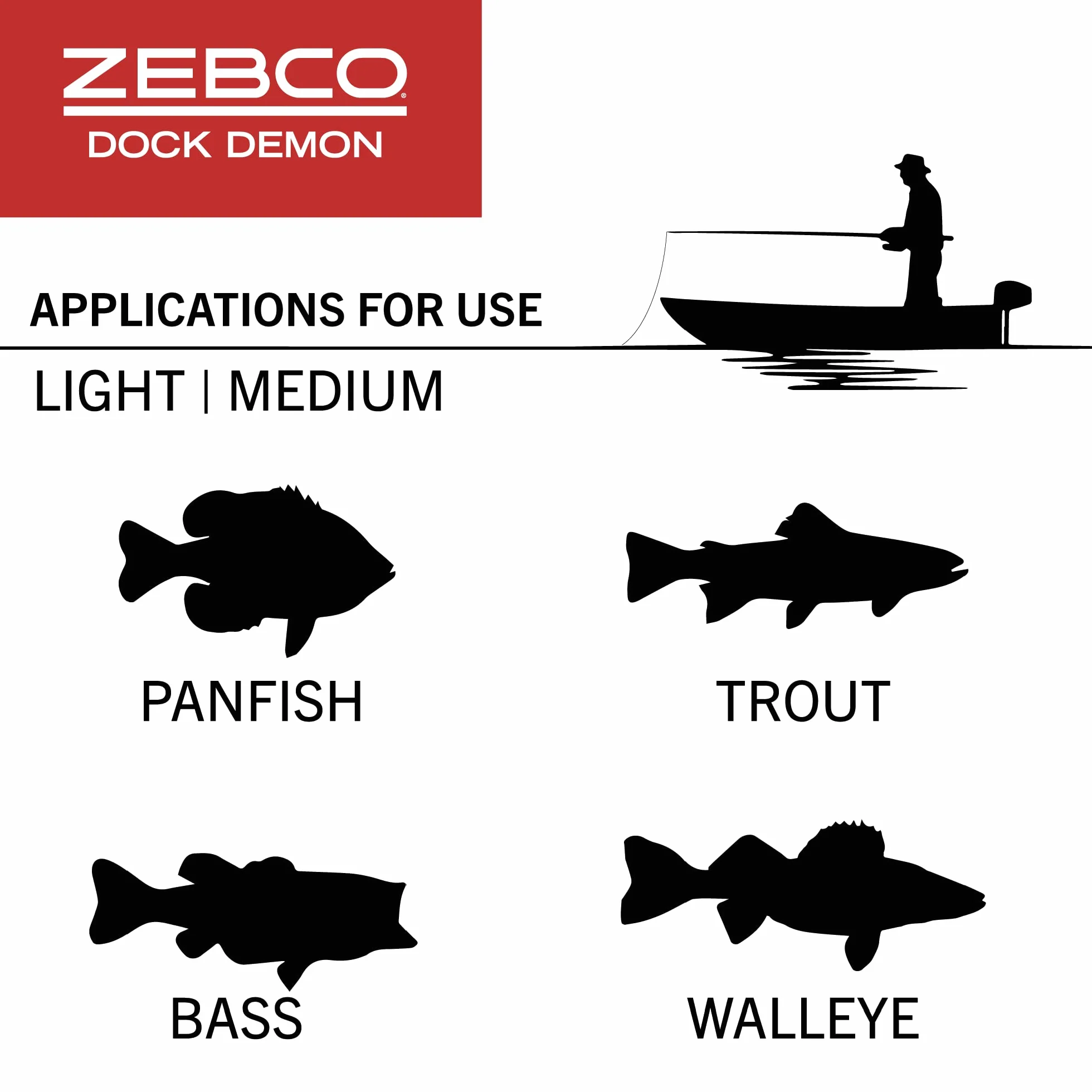 Zebco Dock Demon Moulinet à Lancer léger, Canne à pêche et Moulinet à Lancer léger, Canne en Fibre de Verre Durable de 76 cm, système Anti-Retour Quickset