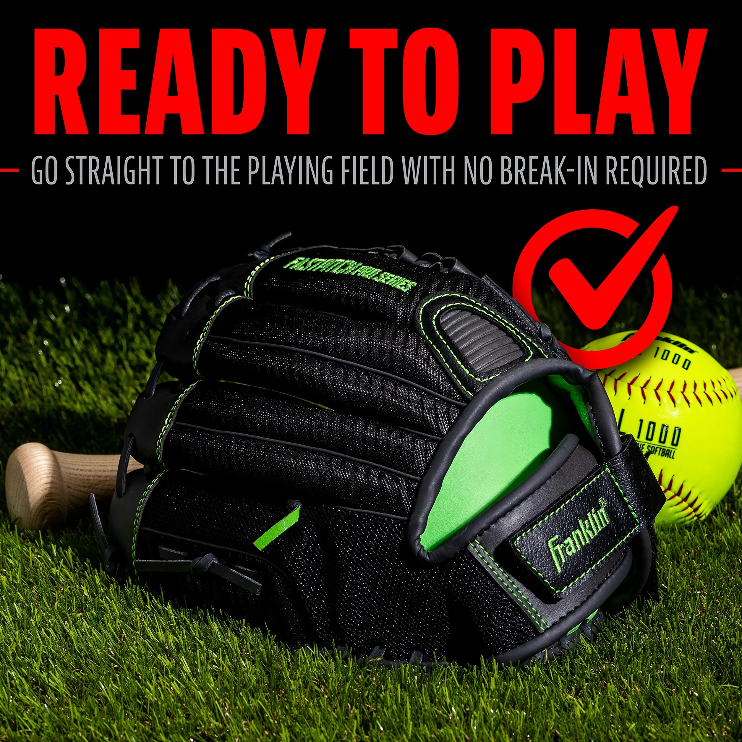Franklin Sports Gants de Softball Fastpitch Pro Series, pour Main Droite ou Gauche, Tailles Adultes et Jeunes, 27,9 cm, 29,2 cm, 30,5 cm, 31,8 cm et 33 cm