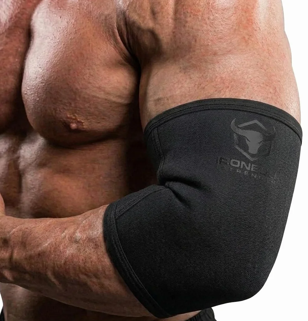 Iron Bull Paire de Manchons de Compression pour haltérophilie, Musculation et haltérophilie 5 mm, Noir/Noir, m