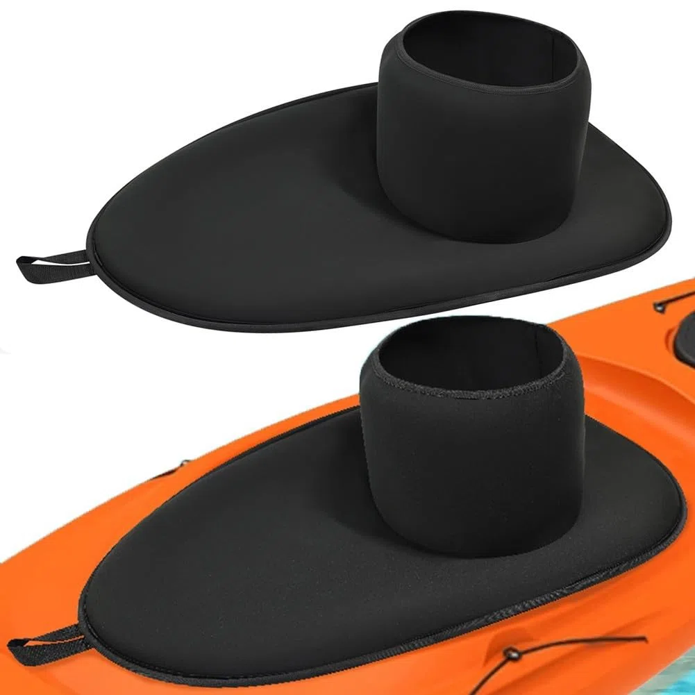 Jupe de kayak imperméable en néoprène pour cockpit de 90 x 52 cm, poignée à dégagement rapide, élastique pour poitrine de 85 à 105 cm, pour sports nautiques, équipement marin