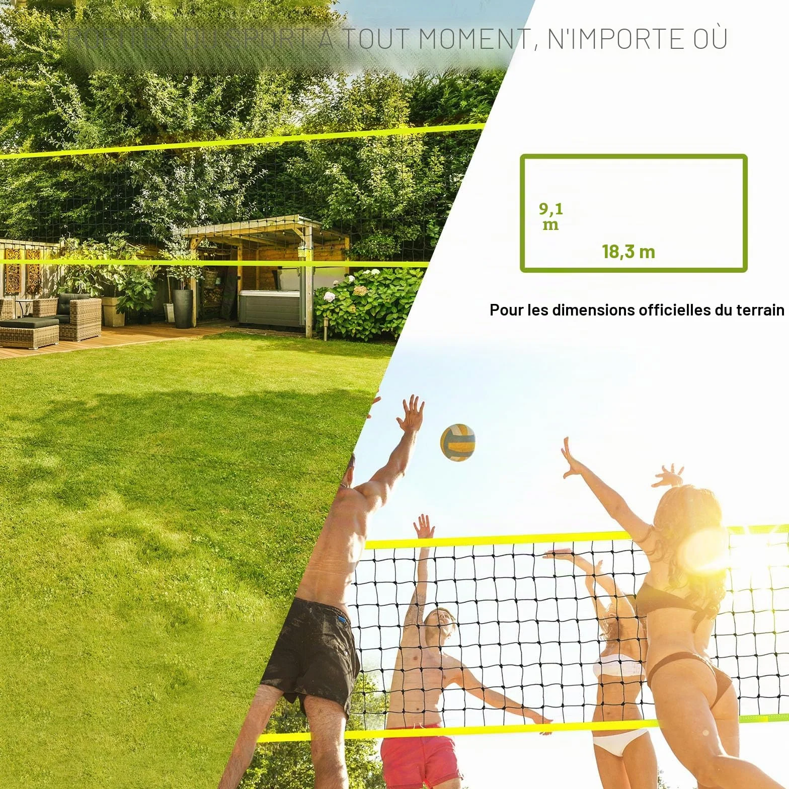 VEVOR Kit Filet de Volleyball Professionnel