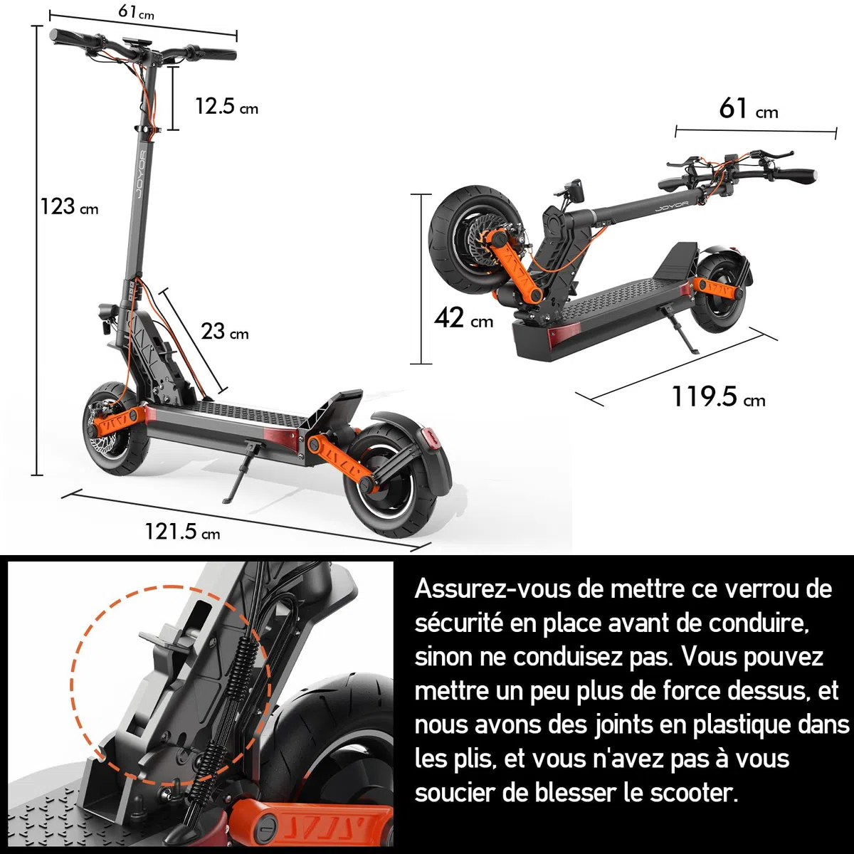 JOYOR Trotinette Electrique Adulte S/Y/T Serie Autonomie 55-90KM Moteur 2000W Trottinette électrique Puissante Sportive Professionnelle Aventure Travail Pneus Tout-Terrain Scooter Electrique Adulte