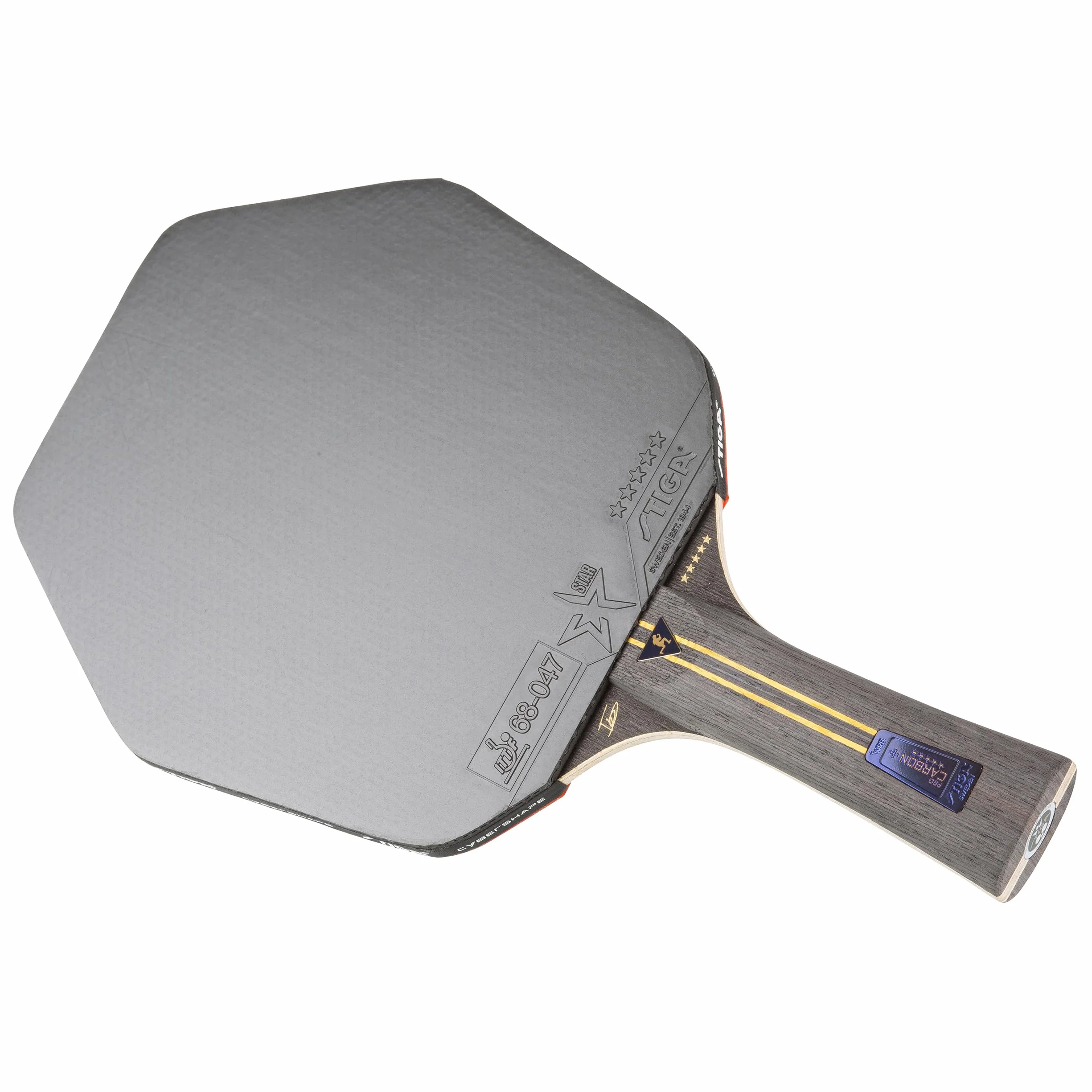 STIGA Pro Carbon Plus Cybershape Truls Edition Raquette de Ping-Pong 5 étoiles, Sweet Spot Plus Grand, Technologie Touch Carbon, Revêtements STAR5 approuvés ITTF