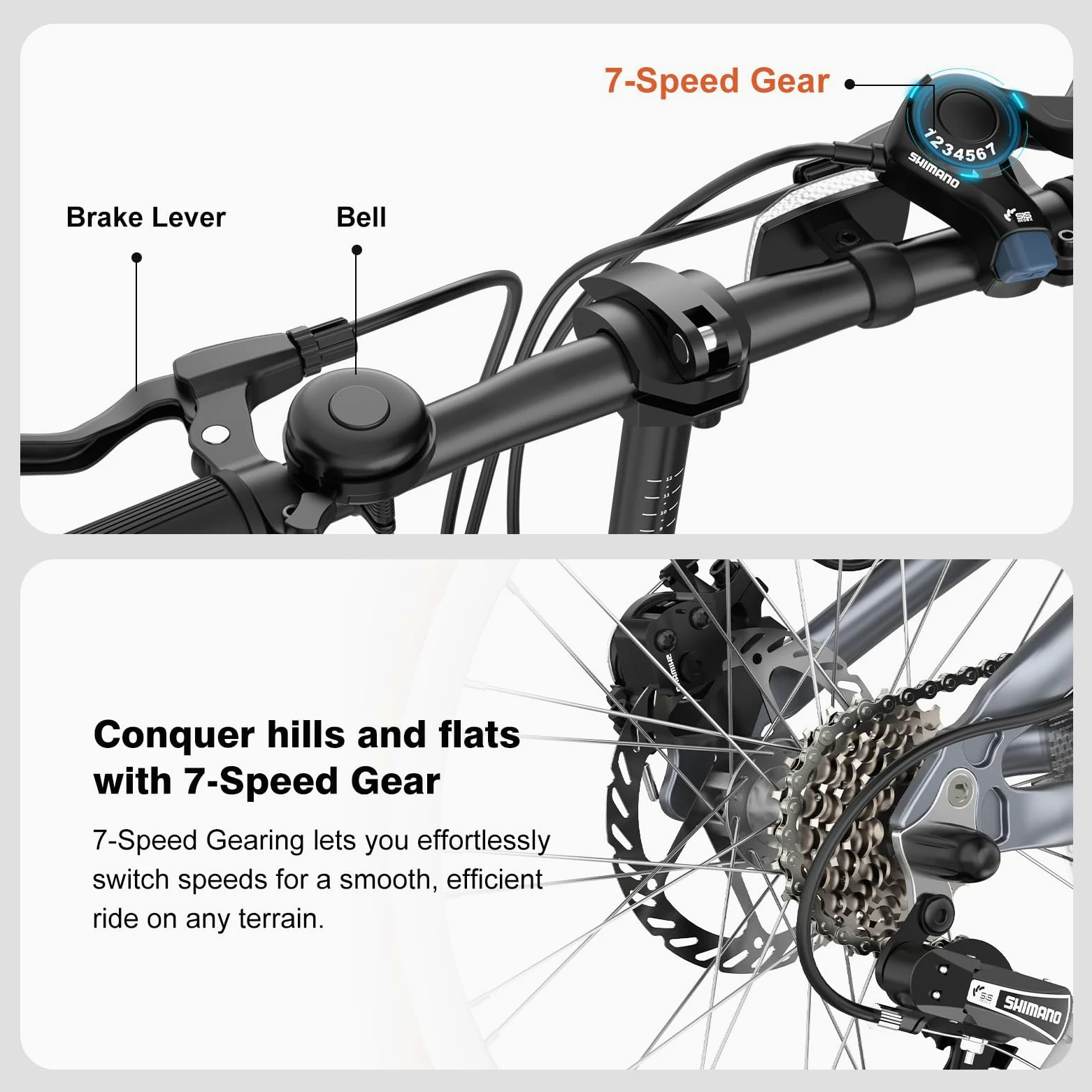 EVERCROSS EM1 Vélo Pliant pour Adultes et Adolescents dès 12 Ans – Roues 20", 7 Vitesses, Double Freins à Disque, Cadre en Aluminium Léger, Poids 12,7 kg, Bike Urban aux Tailles 150-185 cm