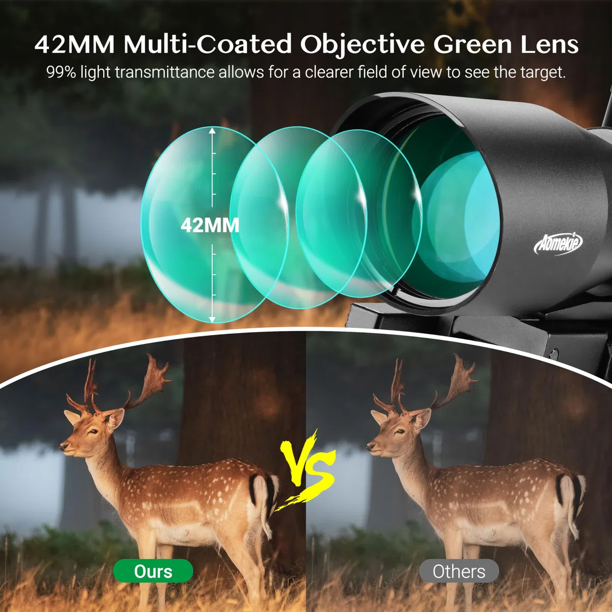 AOMEKIE Lunettes de Visée 3-9X42mm Red/Green Dot Sight avec Top Red Dot Sight Riflescope Combo Set avec luminosité réglable et 20mm/22mm Picatinny Rail Mount.