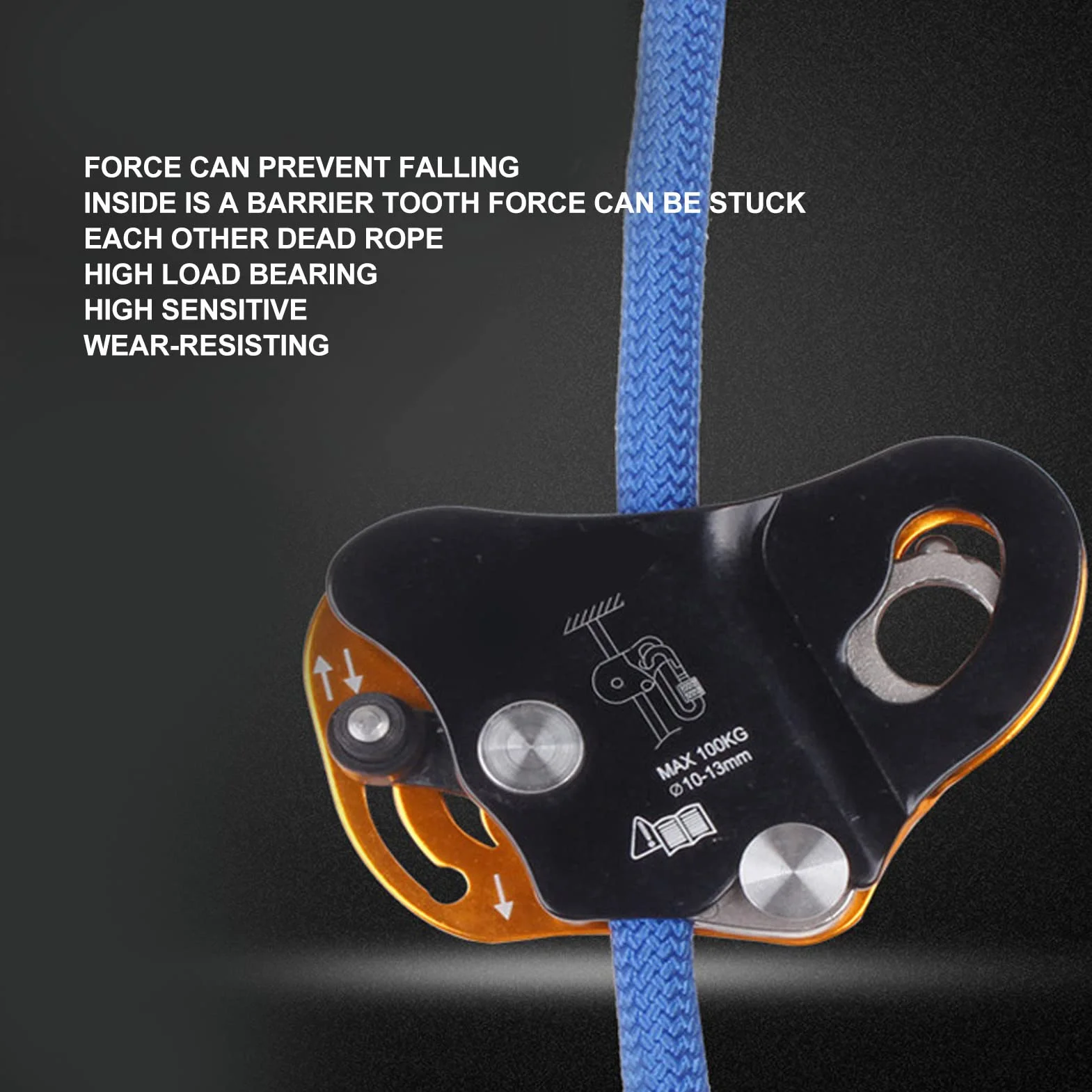 Keenso Corde d'escalade Mobile, Dispositif de Anti-Chute à Verrouillage Automatique pour Les Travaux Aériens d'alpinisme